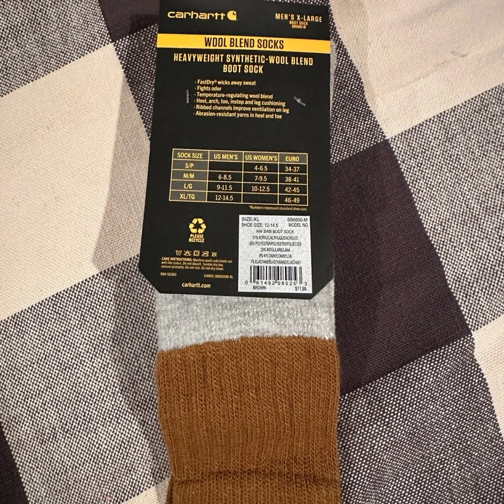 Carhartt Men's Wool Blend Socks - Gray - Picture 2 of 2